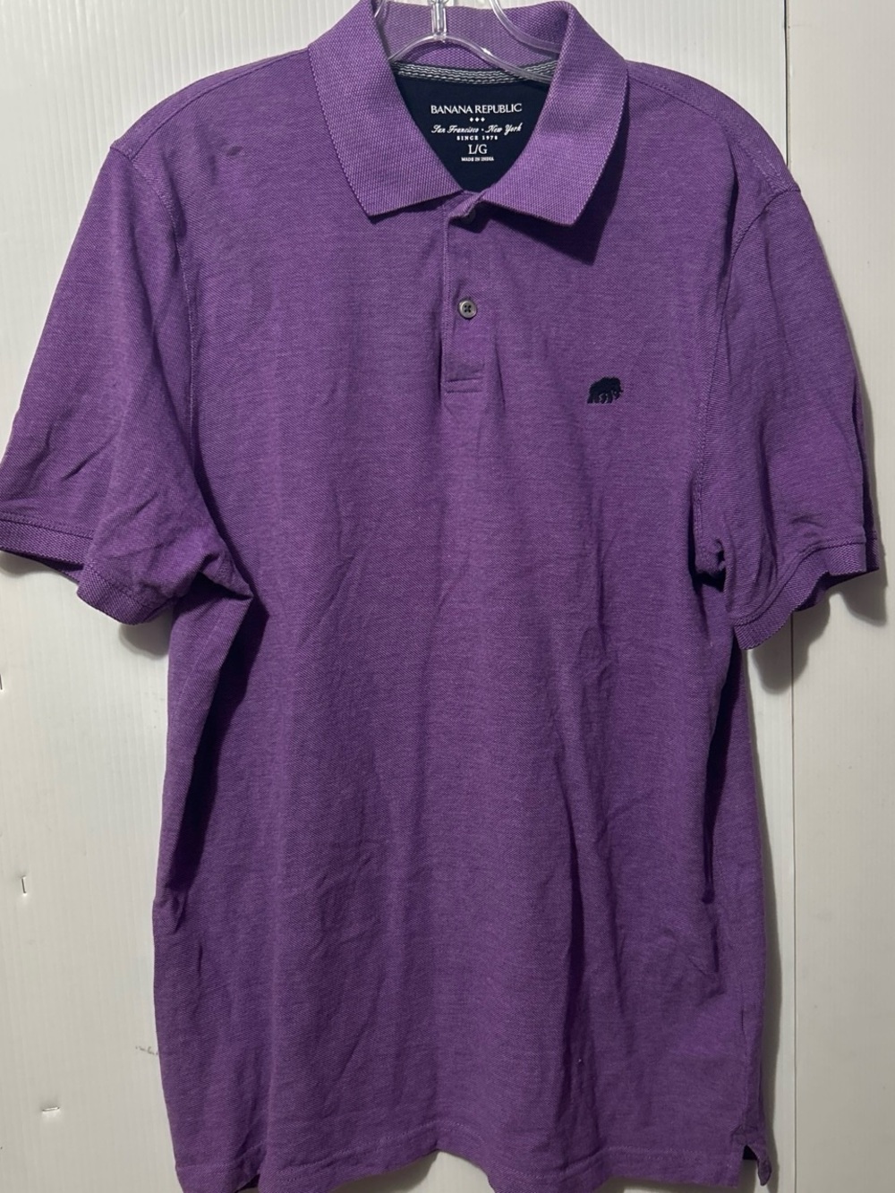 Banana Republic Men's Violet Polo with Embroidered Logo